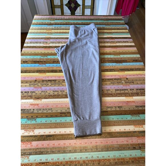 J Jill Pure Pants L Khaki Heathered Joggers Pocket Elastic Waist Comfort Cozy - Picture 2 of 10